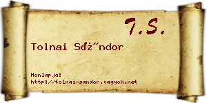 Tolnai Sándor névjegykártya
