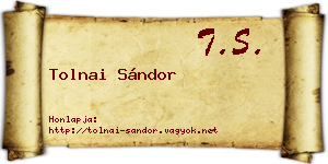 Tolnai Sándor névjegykártya
