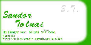 sandor tolnai business card